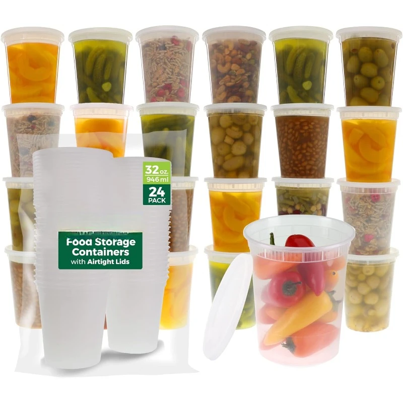 Meal Prep Container - Contenedores de plástico con tapas para