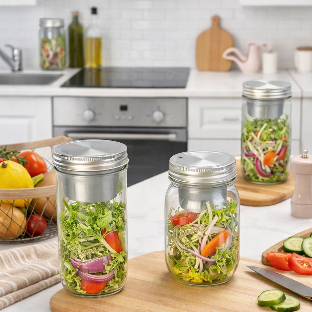 Meal Prep Weekly - Frascos de Vidrio para Ensalada de
